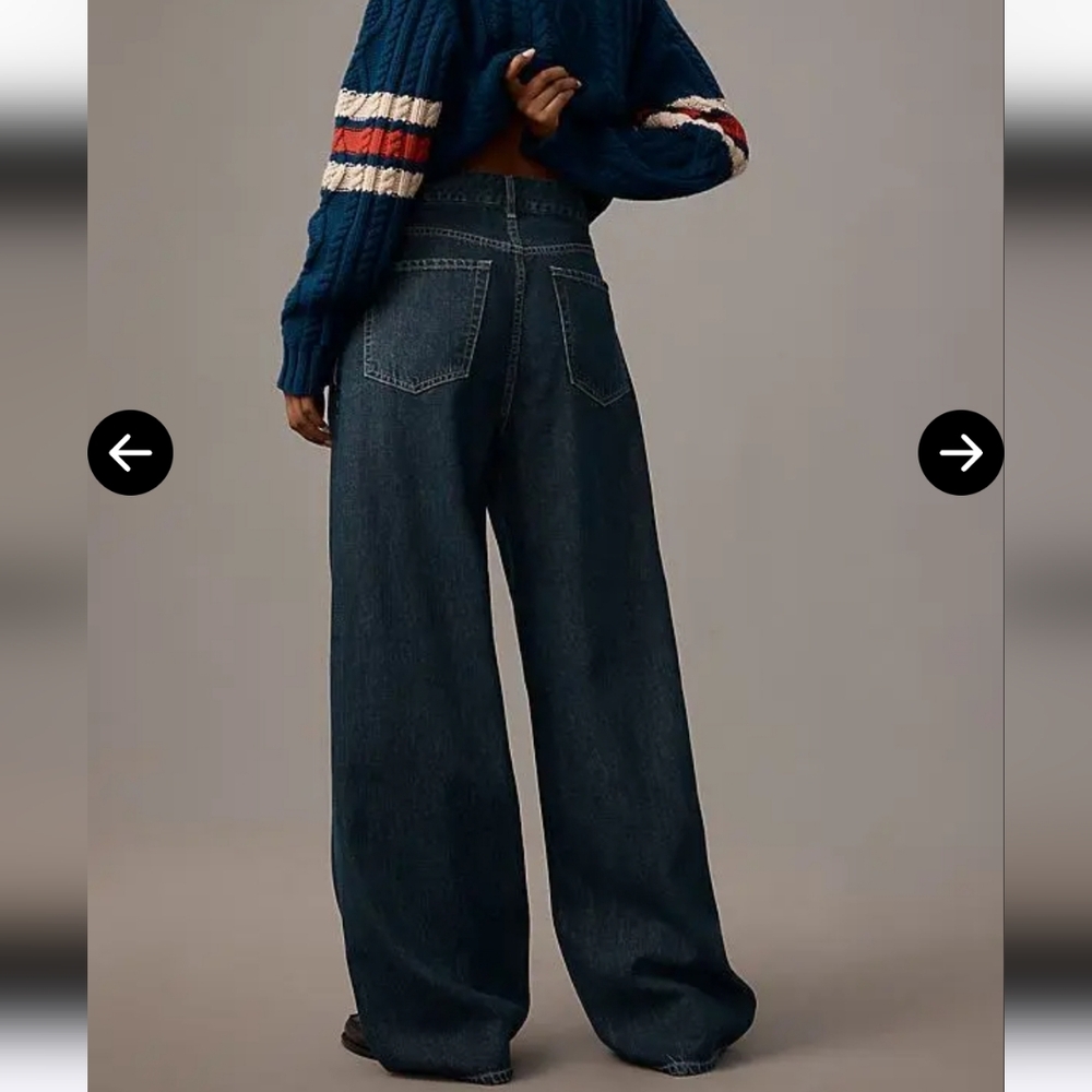 Citizens Of Humanity Petra Pleated Trouser Wide Leg Jean In Eden - Picture 9 of 16